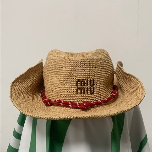 Miu Miu Straw Hat Western Cowboy Hat - Picture 1 of 6